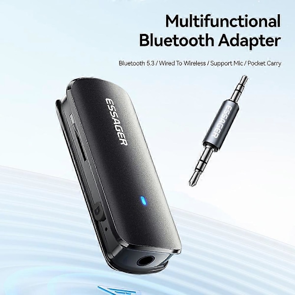 ESSAGER ES-BT09 Monitoiminen Bluetooth-sovitin Kannettava langallinen langattomaan BT5.3 Lavalier (C)
