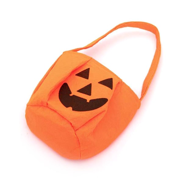 2 stk Halloween Gresskar Jack O Lantern Trick or Treat Pose Candy Håndvesker Håndverk Tote for Barn Barnefest Tilbehør Rekvisitt[C]