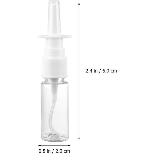 5ml Næsesprayflaske Næsepumpe Sprayer Genopfyldbar Rejse Størrelse (5ml, 20 stk) (a-1b) 15ML