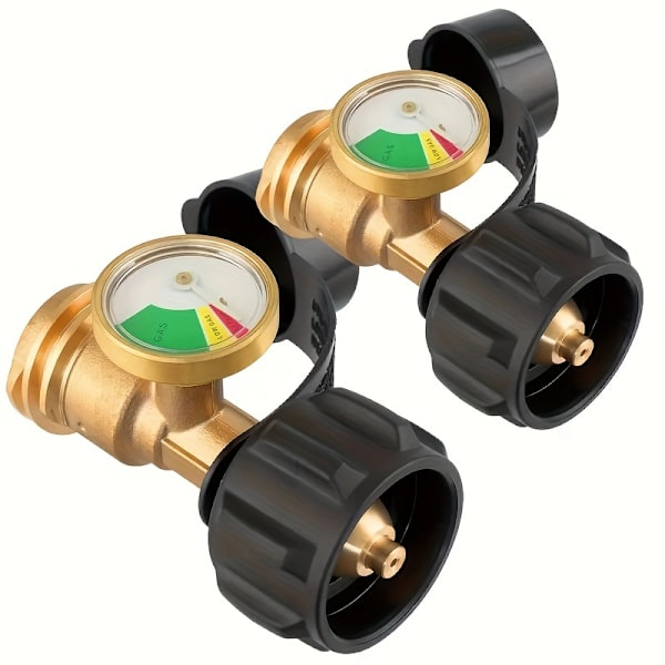 1/2 Del Propantankmåler Master - Nøyaktig Gasstryknivåindikator med Messingadapter for 5-40 lb LPG-tanker