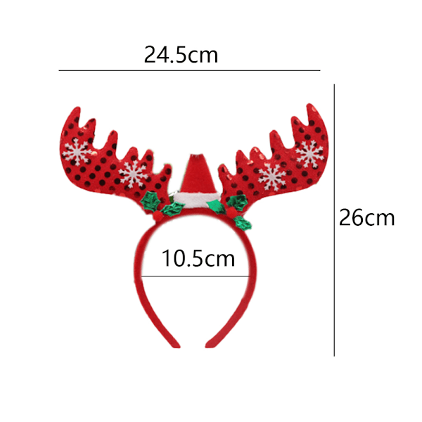 3 stk. Julehovedbånd til kæledyr - Julehjortgevir