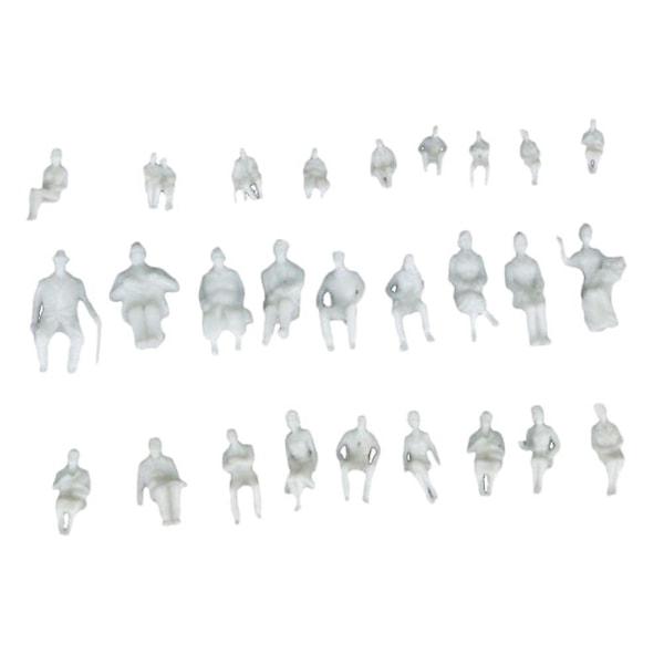 1/50 Menneskemodel Siddende Hvid Mini Figurer Tog Park Gade Layout 28mm