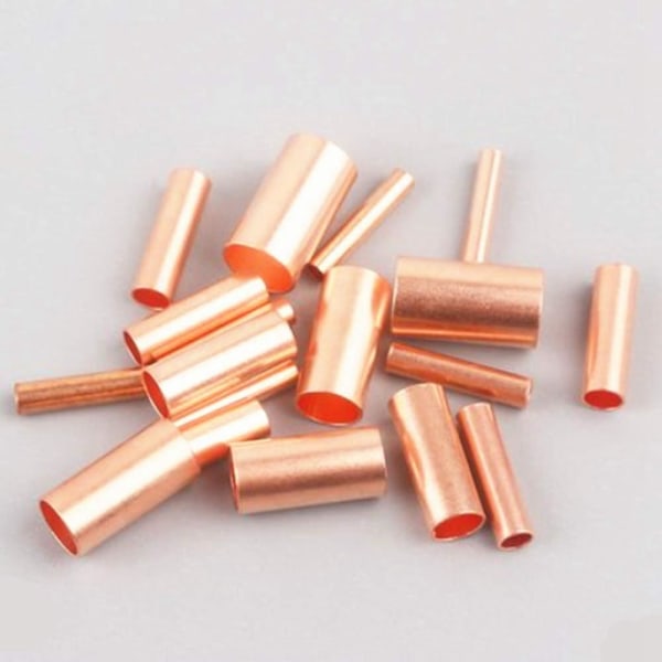 250 stk GT Kobberforbindelsesrør Ledningsforbindelse Små Kobberrør Terminal Kabelklemme Bootlace Ferrule Kit[C] Copper