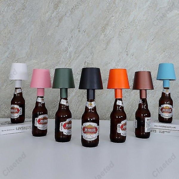 Led vinflaska lamphuvud bordslampa avtagbar och avtagbar bärbar laddningsdekoration för barcafé[C] Dark Green