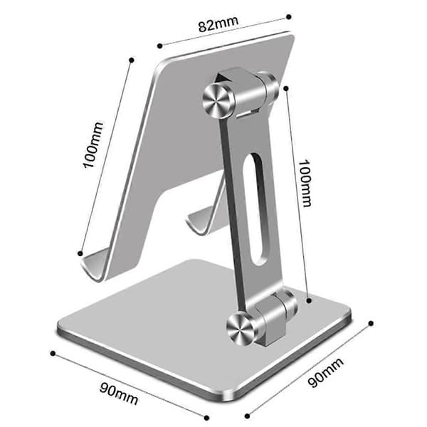 Justerbart telefonstativ i aluminium til tablets og telefoner - Foldbart design