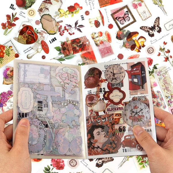 Scrapbooking-klistermärken vintage måne scrapbook klistermärken 177 stycken PET transparent dekoration självhäftande Tree Go (C)