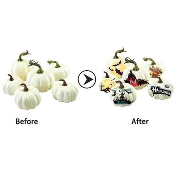 6 st olika storlekar Falska Pumpor Skumpumpor Leksak för Halloween Dekoration[C]