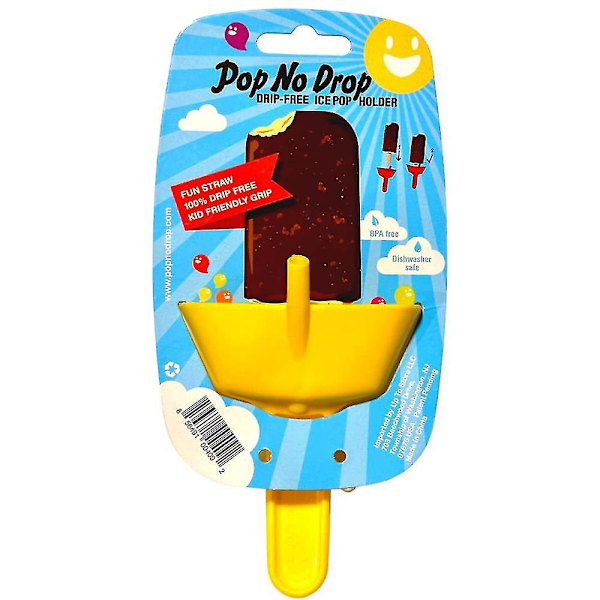 Pop No Drop Droppfri Popsicle-hållare - Smutsfri Hållare för Frysta Godis med Sugrör[C] Yellow