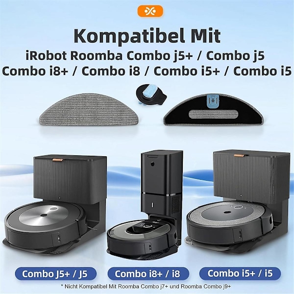 Automatisk Sugdammsugare Robot Mopp Tvätthållbar Mopp för Combo I8+ / I8 / Combo J5 / Combo J5+ / Combo I5 / Combo I5+