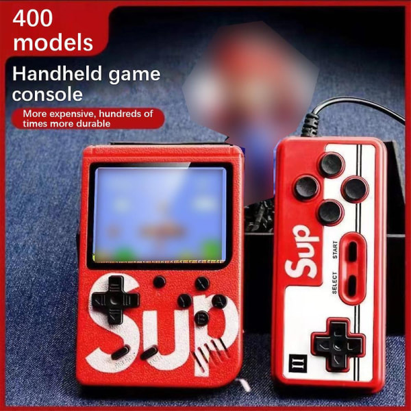 Sup Handheld Game Console 400 In 1 Kids Electronic Classic Retro Dual Player Uppladdningsbar spelkonsol Black doubles