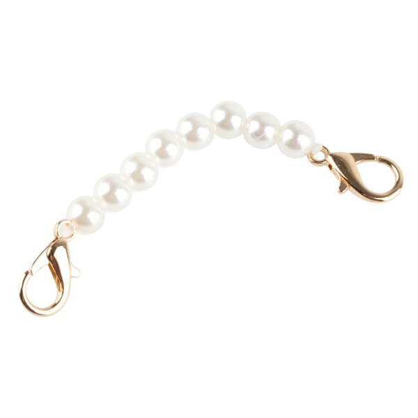 Perle Taskekæde Slidstærk DIY Perle Bead Taskekæde til Håndtaske Kæder Tilbehør 10cm / 3.9in Hvid[C]
