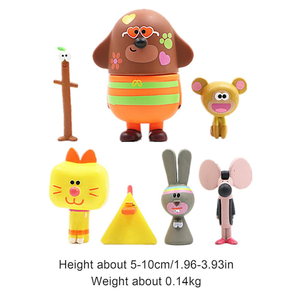 7 kpl Hey Duggee Syntymäpäivälahja Eläimet Puutarhanhoito Action Figures Leikkisetit Kakun Koristeiksi