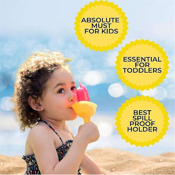 Pop No Drop Droppfri Popsicle-hållare - Smutsfri Hållare för Frysta Godis med Sugrör[C] Yellow
