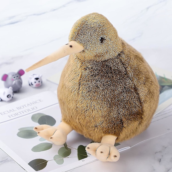 Kiwi Fågelfyllda Djur, Plysch Leksak Furu Kiwi Plushie Dock, Mjuk Fluffig Som Riktig Fågel Kramande Leksak - Present För Alla Åldrar & Tillfällen