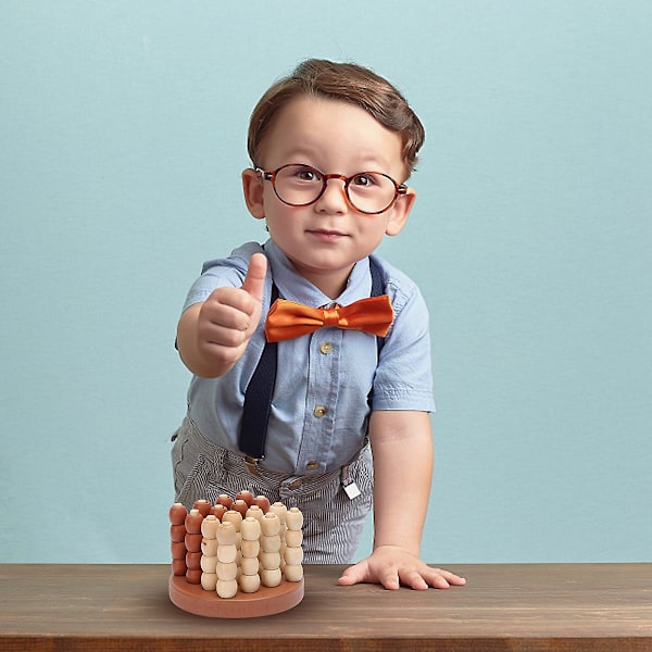 Skrivbordsleksaker 4 i rad spel Trä pedagogisk leksak Schackbräde Jätte 3d schackbräde[C]