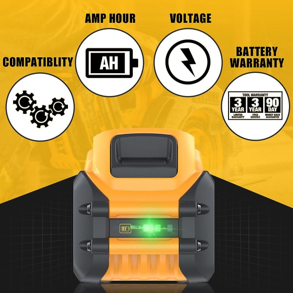 För Dewalt Flexvolt 20v/60v Max Batteri 9ah Dcb609 Litium-jon Dcb606 Dcb612 Dcb609 Dcb205 Dcb200 Dcb182 Batera För Dewalt 20v 1[C] 1PCS 18V 6.0Ah