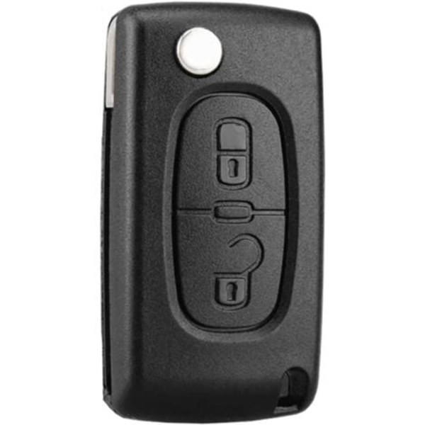Foldbar Flip Nøgle Skal Kompatibel med Peugeot 307 308 408, 2 Knapper
