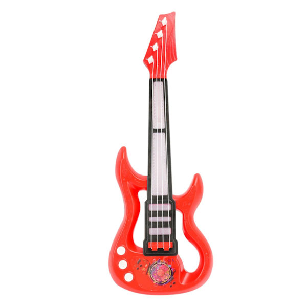 Electric Guitar Toy Multifunctional Folding Kids Guitar Piano Music Education Toy for Children Red