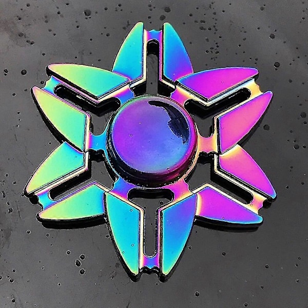 Metall Regnbue Fidget Spinner Fargerik Edc Hånd Rotary Anti-angst Leke Platespiller Ms 08 (C)