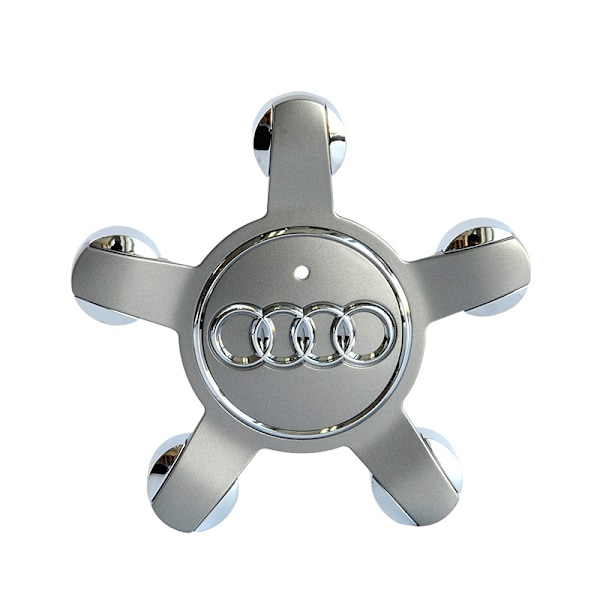 Passer Audi 134mm fem-eiket hjulnavdeksel med logo A6 A4L - Audi 5-eiket konkav grå (fire-pakning)