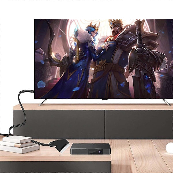 SCART till HDMI Konverteringskabel SCART HDMI Gammal DVD till HD TV Videoadapterkabel 1m