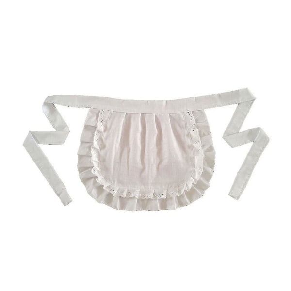 Retro Förkläden Midje Förkläde Midje Förkläde För Flickor  Smal Kostym  Vit Bomull  Halv Förkläde  Fest Hot[C] Beige