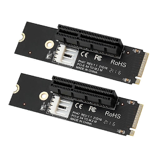 PCI-E X4 Slot Riser Kort PCI-E Riser Kort M2 til PCI-E Udvidelseskort Høj-Hastigheds Transmission 2 stk. (C)