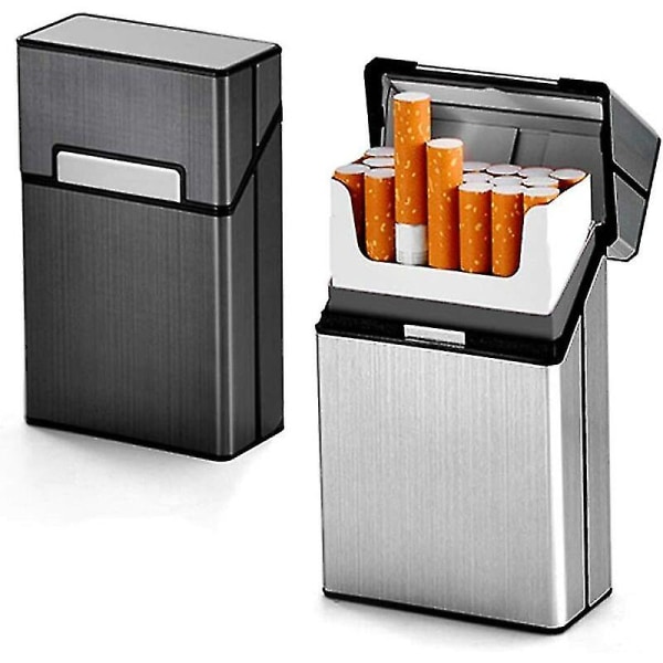 2 delar case, cigarettlådahållare, anti-extrudering cigaretthållare för manliga kvinnor Cigarettpaketetui i aluminium Hela case cigaretterpaket 2 Picture color one size