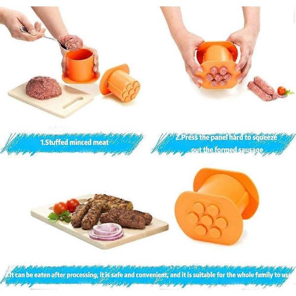 Köksredskap Enkel Tryck Köttstrimla Press Cevapcici Maker Köttkorv Verktyg (C)