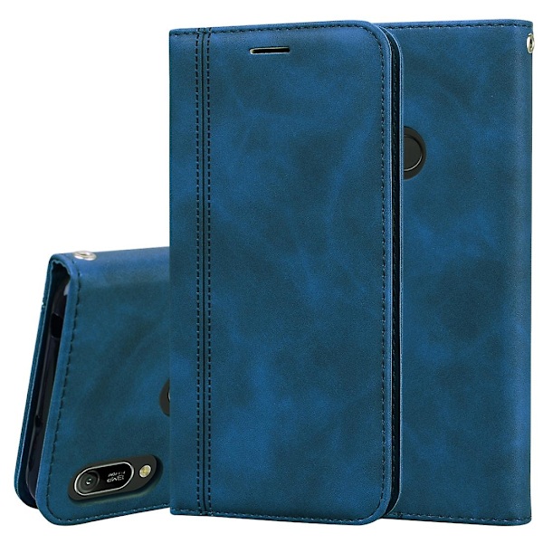 For Huawei Honor 8A / Y6 (2019) Forretningsmagnetisk etui Blue