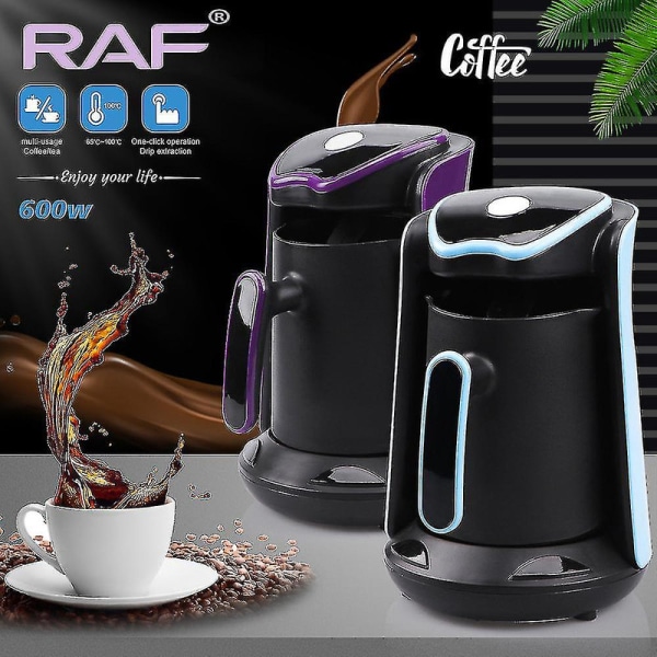 Automatisk Tyrkisk Kaffe Maskin Elektrisk Kanne AC 220~240v Malt Kaffemaker-yyc purple