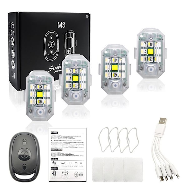 Pursuit Underglow X Pvrsvit Bil Lys Trådløse LED Strobe Lys Lager Four lamp with remote contro