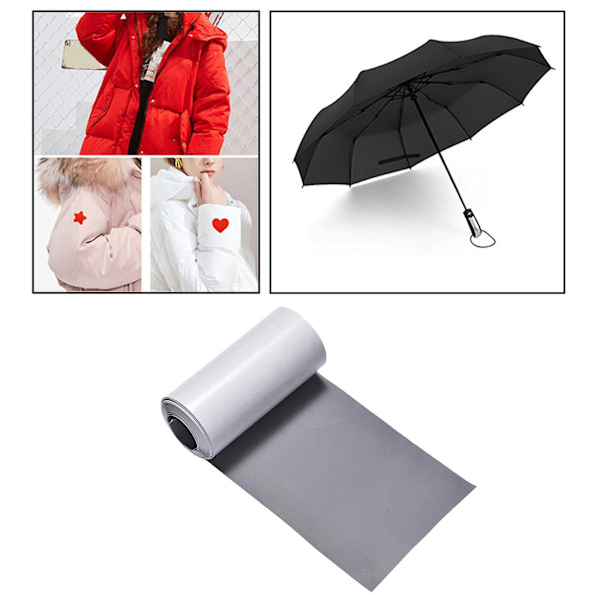 3x78\" Nylon Reparationslapp Självhäftande Vattentät för Dunjacka grå (C)