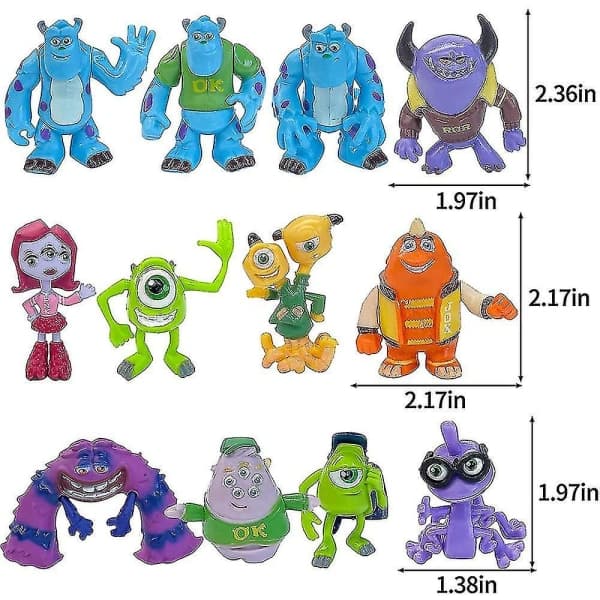 Monsters Inc Action Figurer 12 Dele Sæt
