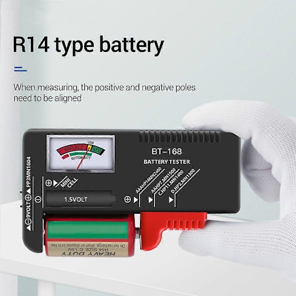 Universal Batteritester for AAA C D 9V 1.5V Batterier NY