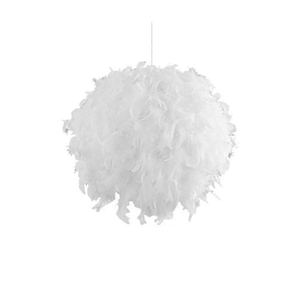 2024 Ny Hvid Fjer Loftlampeskærm Pendel Ikke-elektrisk Skærm Skærm Reducerende Ring Pendel Lampe - 30cm