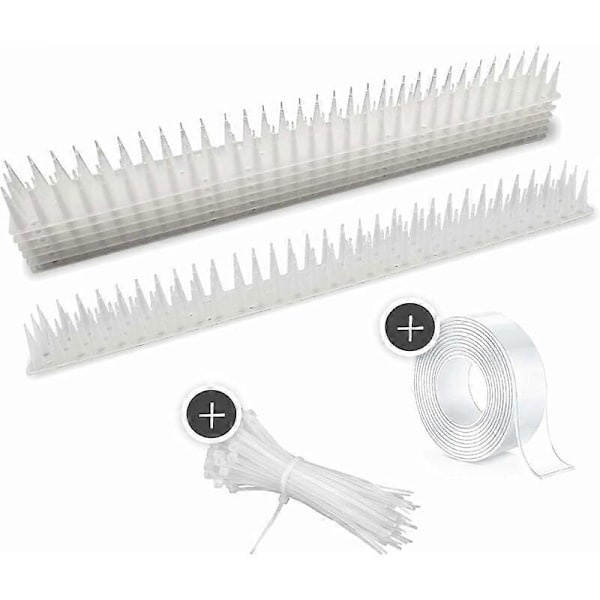 Pigeon Spikes  Over 5m  Bird Repellent with Extra High Spikes for Balconies, Fences and Roofs  with Waterproof Adhesive Tape and Cable Ties  Pack of 1