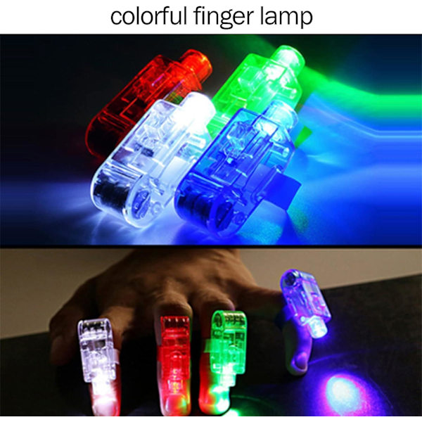 Lysende Ringe, Fingerlys, 48 Styk LED Fingerlys, Fingerlygte Legetøj, LED Fingerlys, LED Lys Finger Ringlys, Fingerlygte Ch
