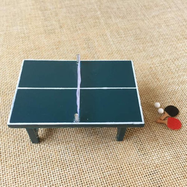 2x Miniatyyri Pöytätennis  Pingispelisetti 1:12 Mittakaavassa Leikki