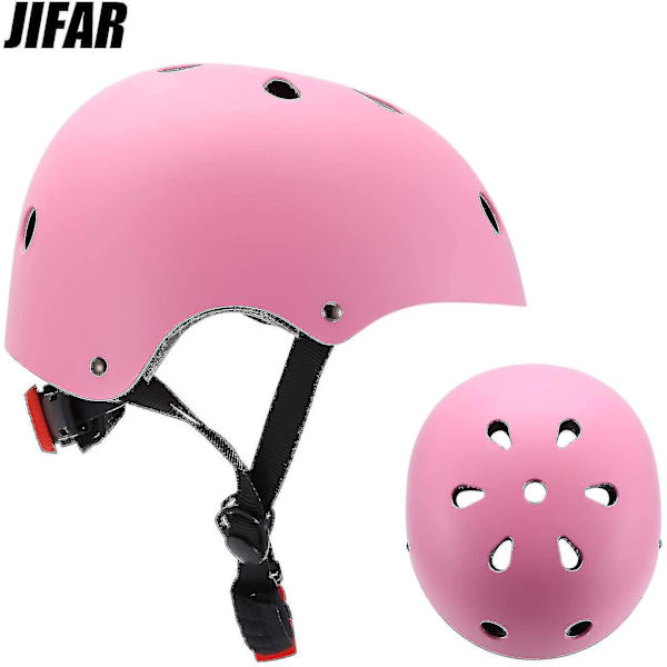 Set med 7 st skyddsutrustning för barn, hjälm och knäskydd, pojkar och flickor, justerbar hjälm för barn, knä- och armbågsskydd för cykling, skridskoåkning, skateboard