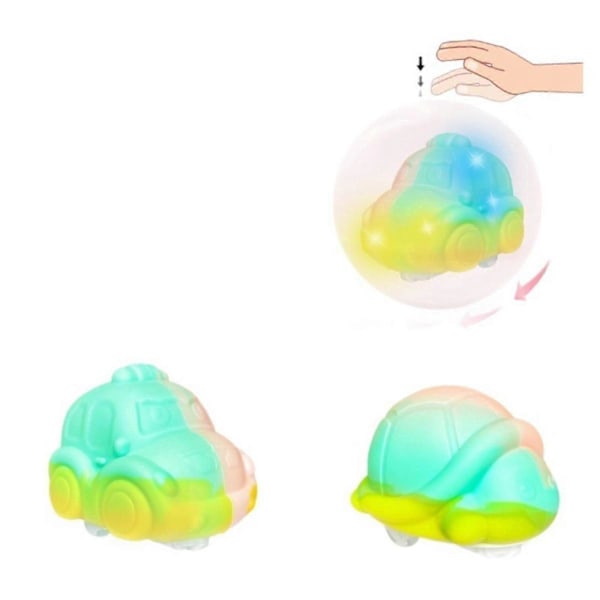Silikon Blinkande Sköldpadda Bil Klappa och Kör Bil Leksak för Dekoration Rollspel (C)
