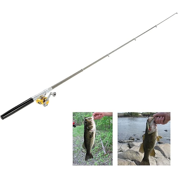 Pennfiskespö & Rulle Combo Set Teleskopiskt Fickspö + Rulle Aluminiumlegering Fiskelijn Mjuka Beten