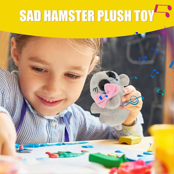 Sorglig Hamster Plyschleksak, Sorglig Hamster Meme Plysch med Inbyggd Violinljud - Stoppade Djurplysch för Barn Pojkar Flickor -GSL