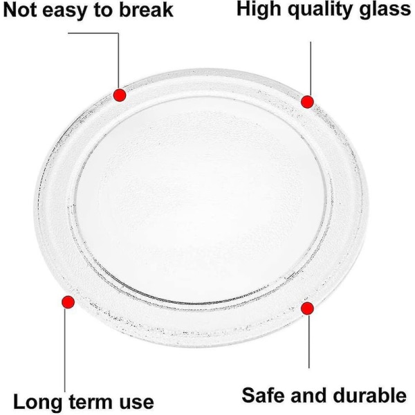 Mikrovågsugn glasplatta Mikrovågsugn glas skivtallrik ersättning platt bas glasbricka 24,5 cm/9,6 tum (platt botten)