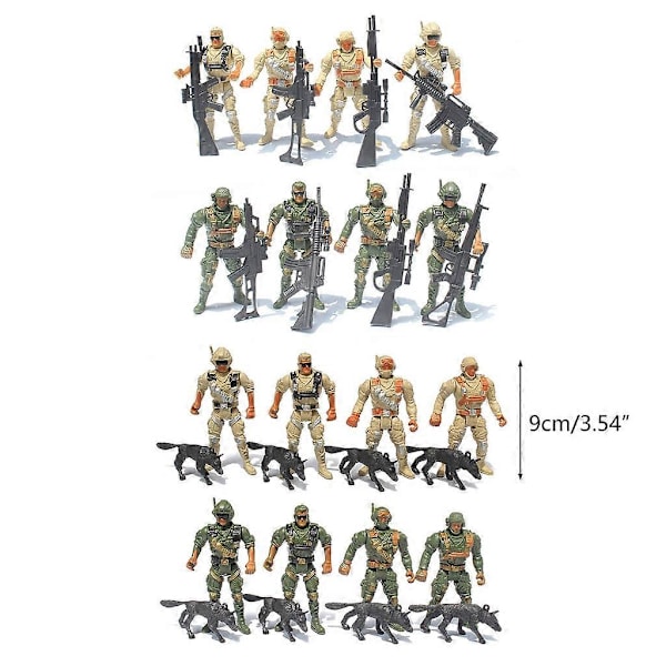 Army Men Leke Soldater 4 tommer Actionfigurer 8-pakning for Barn Gutter Jenter A