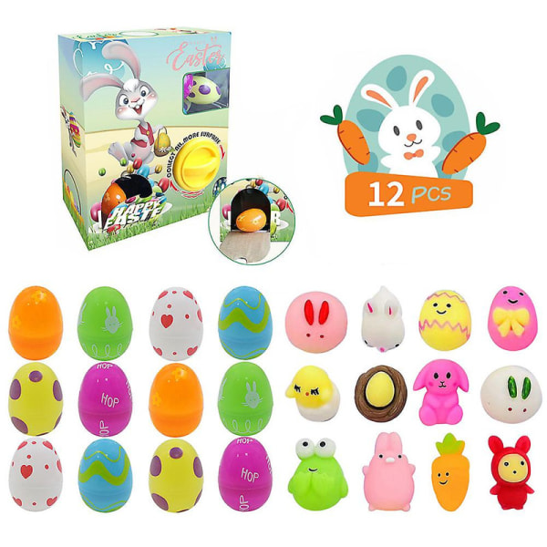 Surprise Easter Egg Twist Machine Förfylld med Squishy Leksaker För Barn Stress Relief Gashapon Toy Present
