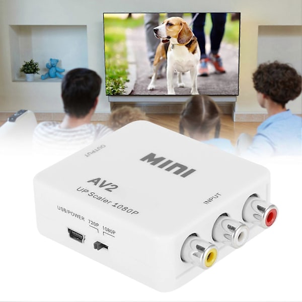 Av Till Hdmi High Definition Konverter Transverter Rca Till Hdmi Av2hdmi Vit
