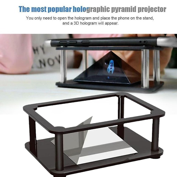 3D Holografisk Display Stativ Projektor Mobiltelefon H6Y9 Fäste Hologram Q5I3