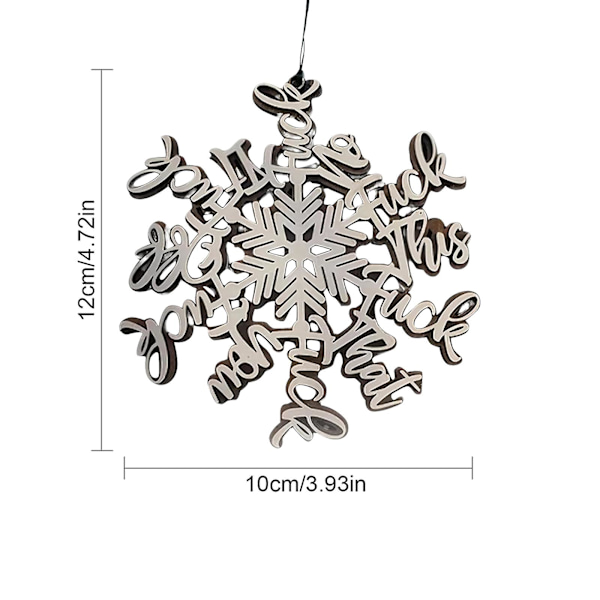 Rolig Julgranspynt, Fuck Snöflingor Julgranspynt, Perfekt Pynt för Årlig Sammanfattning