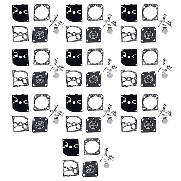 10 Sæt Forgaser Reparationskit Trimmer Dele Rb-100 Pakning Membran Til Hs45 Fs55 Fs38 Bg45 Mm55 413